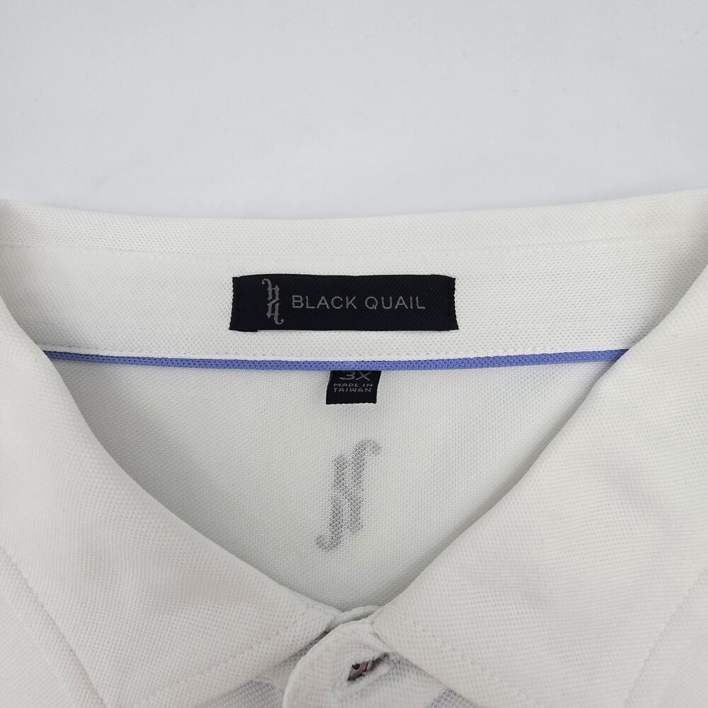 NEW Black Quail Men's Polo Shirt Size 3X Solid White - Picture 6 of 10